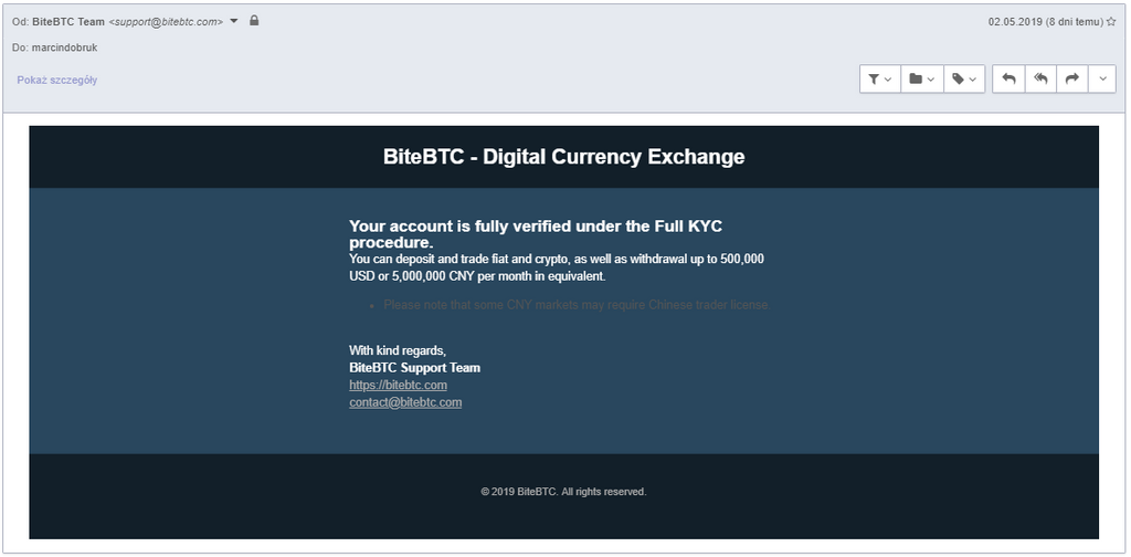 BiteBTC Full KYC account verified